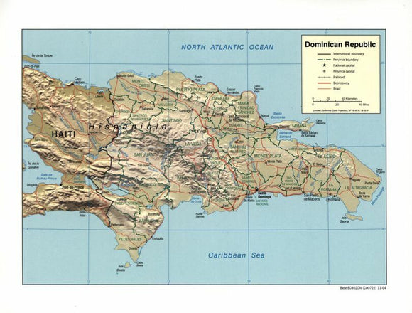 Map of Dominican Republic Framed Dry Erase Map
