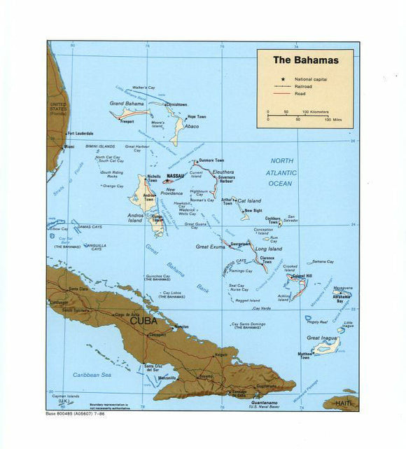 Map of The Bahamas Framed Push Pin Map