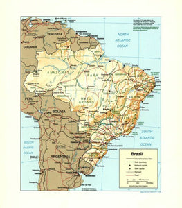 Map of Brazil Framed Dry Erase Map