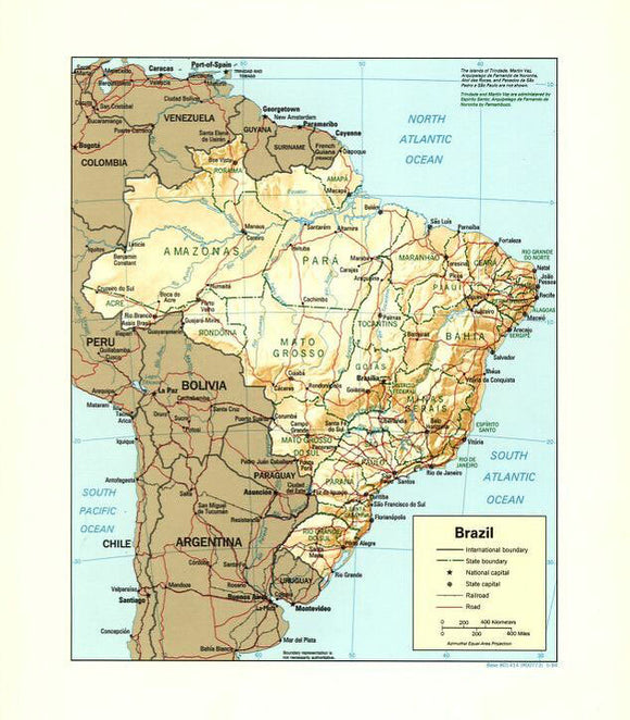 Map of Brazil Framed Push Pin Map