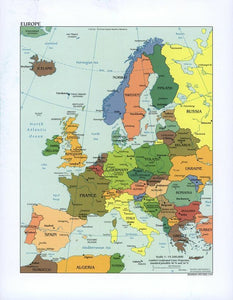 Map of Europe Framed Push Pin Map