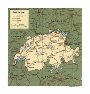 Map of Switzerland Framed Dry Erase Map