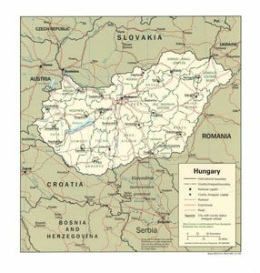 Map of Hungary Framed Push Pin Map