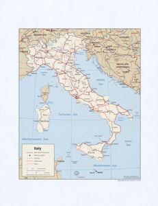 Map of Italy Framed Dry Erase Map