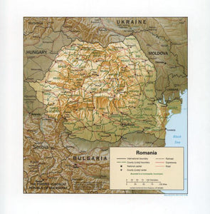 Map of Romania Framed Push Pin Map