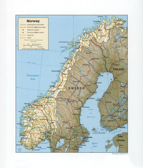 Map of Norway Framed Dry Erase Map