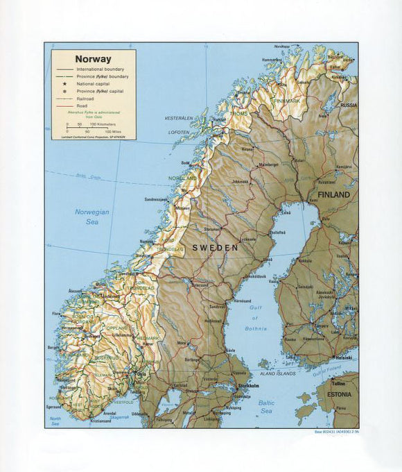 Map of Norway Framed Push Pin Map