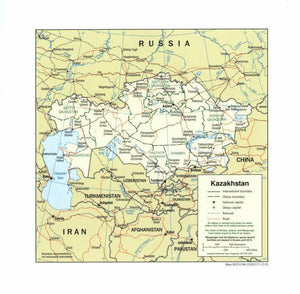 Map of Kazakhstan Framed Push Pin Map