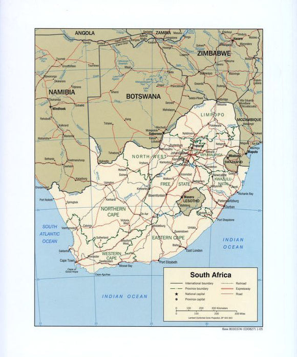 Map of South Africa Framed Dry Erase Map