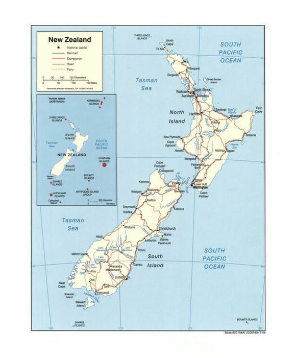 Map of New Zealand