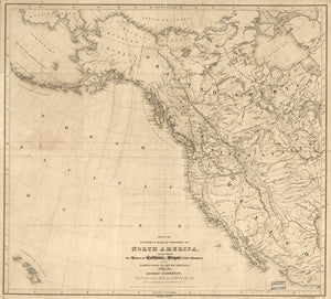 Vintage Map of the western & middle portions of North America : to illustrate the history of California, Oregon, and the other countries on the north-west coast of America, 1844