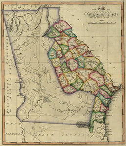 Vintage Map of the State of Georgia, 1810