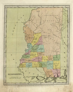 Vintage Map of Mississippi, 1835