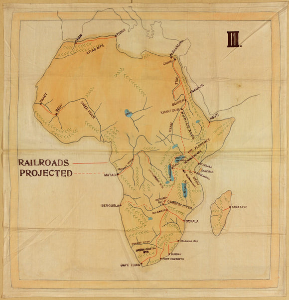 Vintage Railroad Map of Africa, 1908