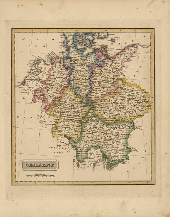 Vintage Map of Germany, 1817