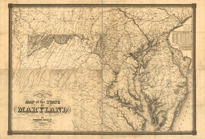 Vintage Map of the State of Maryland, 1841