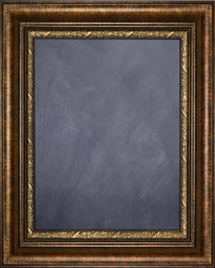 Framed Chalkboard - with Copper Finish Frame with Brown Floral Lip