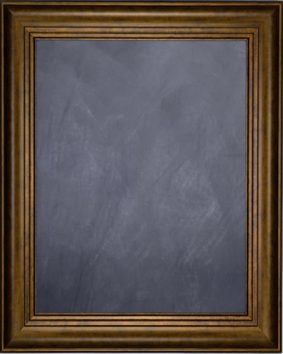 Framed Chalkboard - with Dark Gold Finish Frame with Triple Step Lip