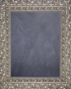 Framed Chalkboard - with Ornate Antique Silver Finish Frame
