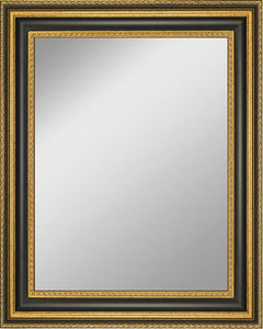 Framed Mirror 18.8" x 22.7" - with Gold Finish Frame with Black Panel