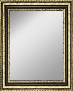Framed Mirror 18.8" x 22.7" - with Silver Finish Frame with Black Panel