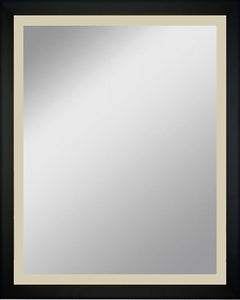 Framed Mirror 16.3" x 20.2" - with Black with Silver Finish Slope Frame