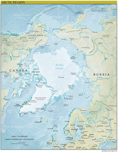 Arctic Region Map - Physical