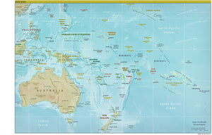 Oceania Map - Physical Framed Push Pin Map