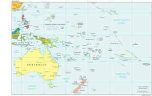 Oceania Map - Political Framed Dry Erase Map