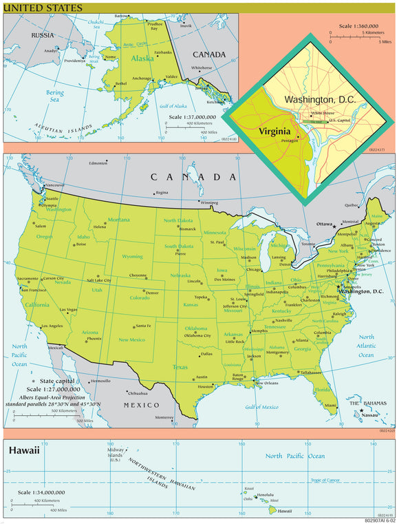United States Map Framed Dry Erase Map