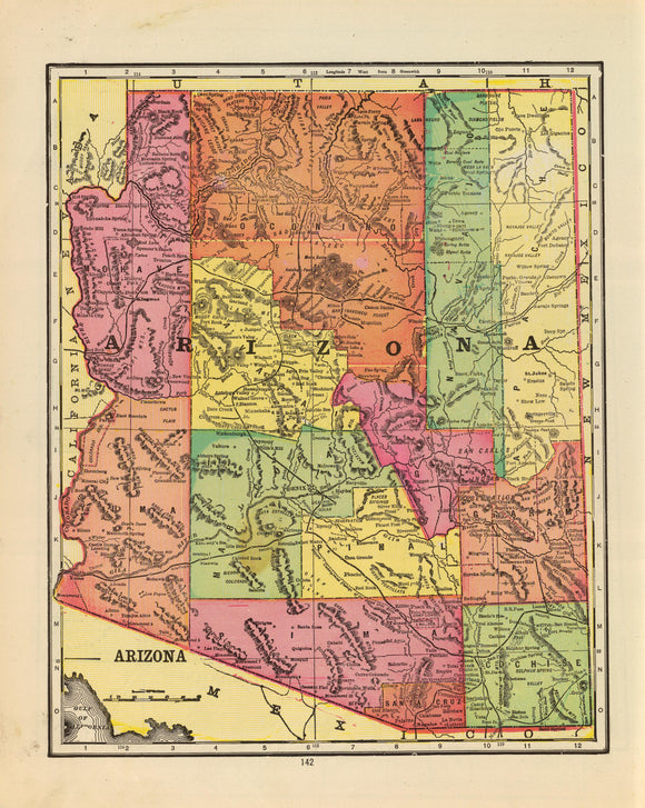 Map of Arizona, 1909