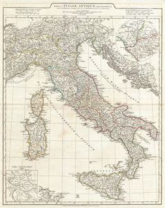 Map of Italy in Roman Times, 1764