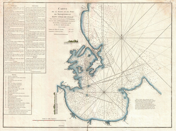 Map of Trincomalee, Ceylon or Sri Lanka, 1775