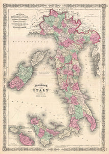 Map of Italy, 1864