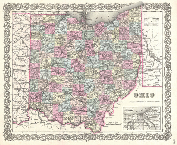 Map of Ohio, 1855