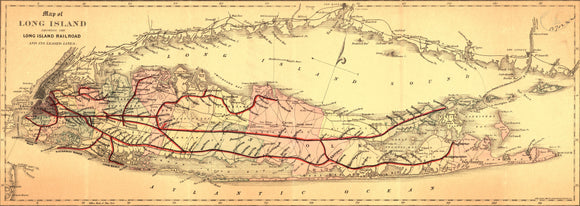 Map of Long Island Railroad, 1882
