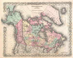 Map of British North America or Canada, 1855