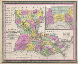 Map of Louisiana, 1850