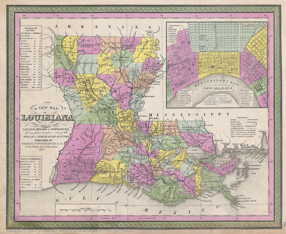 Map of Louisiana, 1850