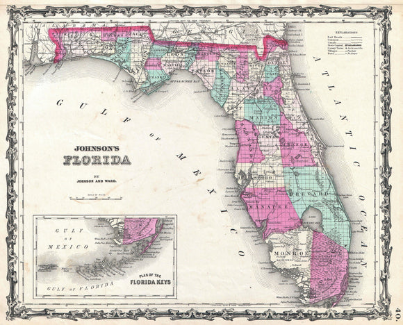 Map of Florida, 1862
