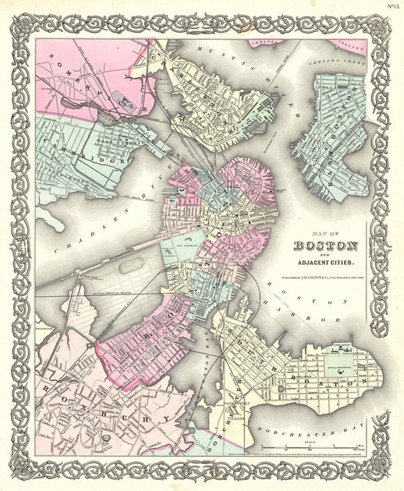 Plan or Map of Boston, 1855