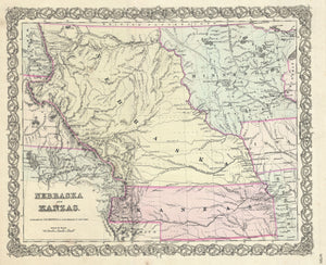 Map of Kansas and Nebraska, 1855