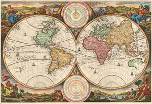 Map of the World in Two Hemispheres, 1730