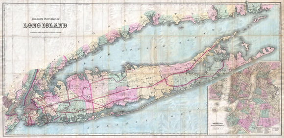 Pocket Map of Long Island, 1880