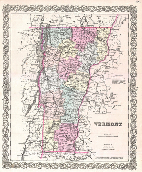 Map of Vermont, 1855