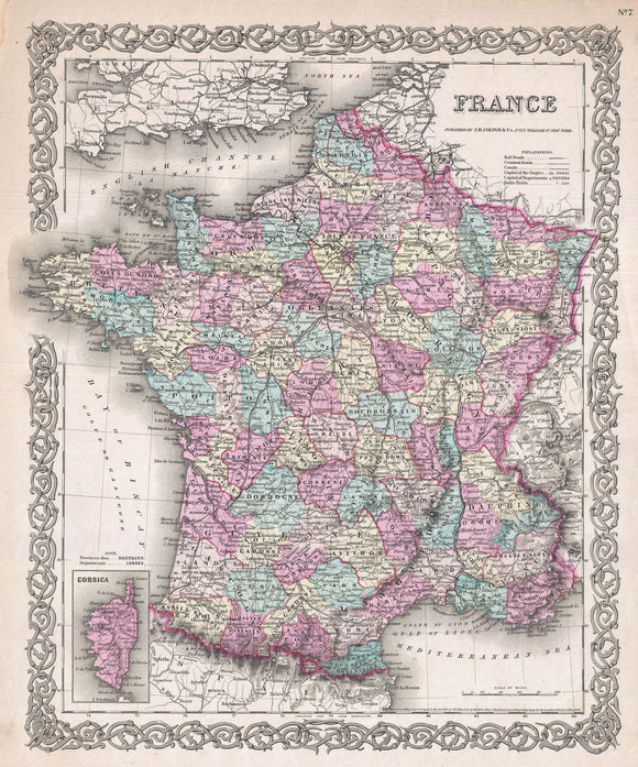 Map of France, 1855