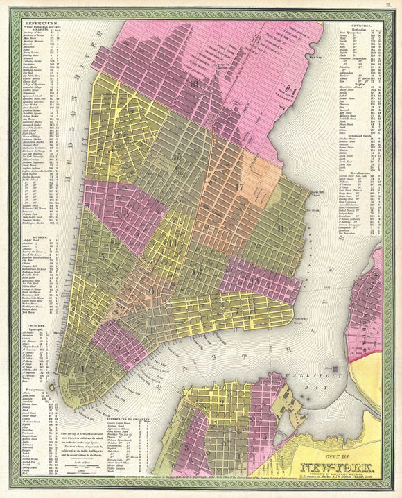 Map of New York City, 1848