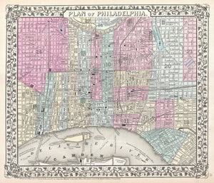 Map of Philadelphia, Pennsylvania, 1867