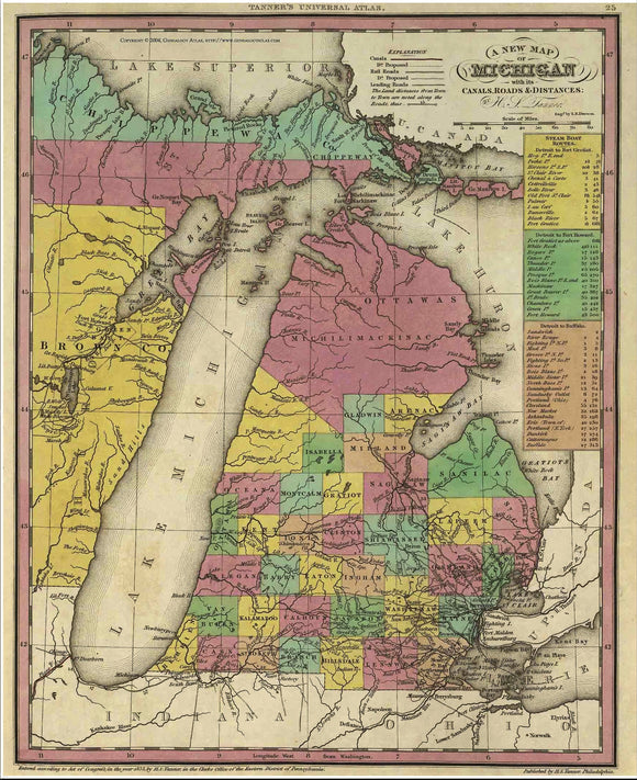 Michigan Map, 1836