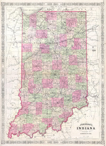 Map of Indiana, 1864